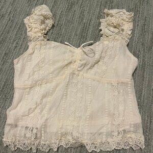 Altar'd State Cream Lace Top M